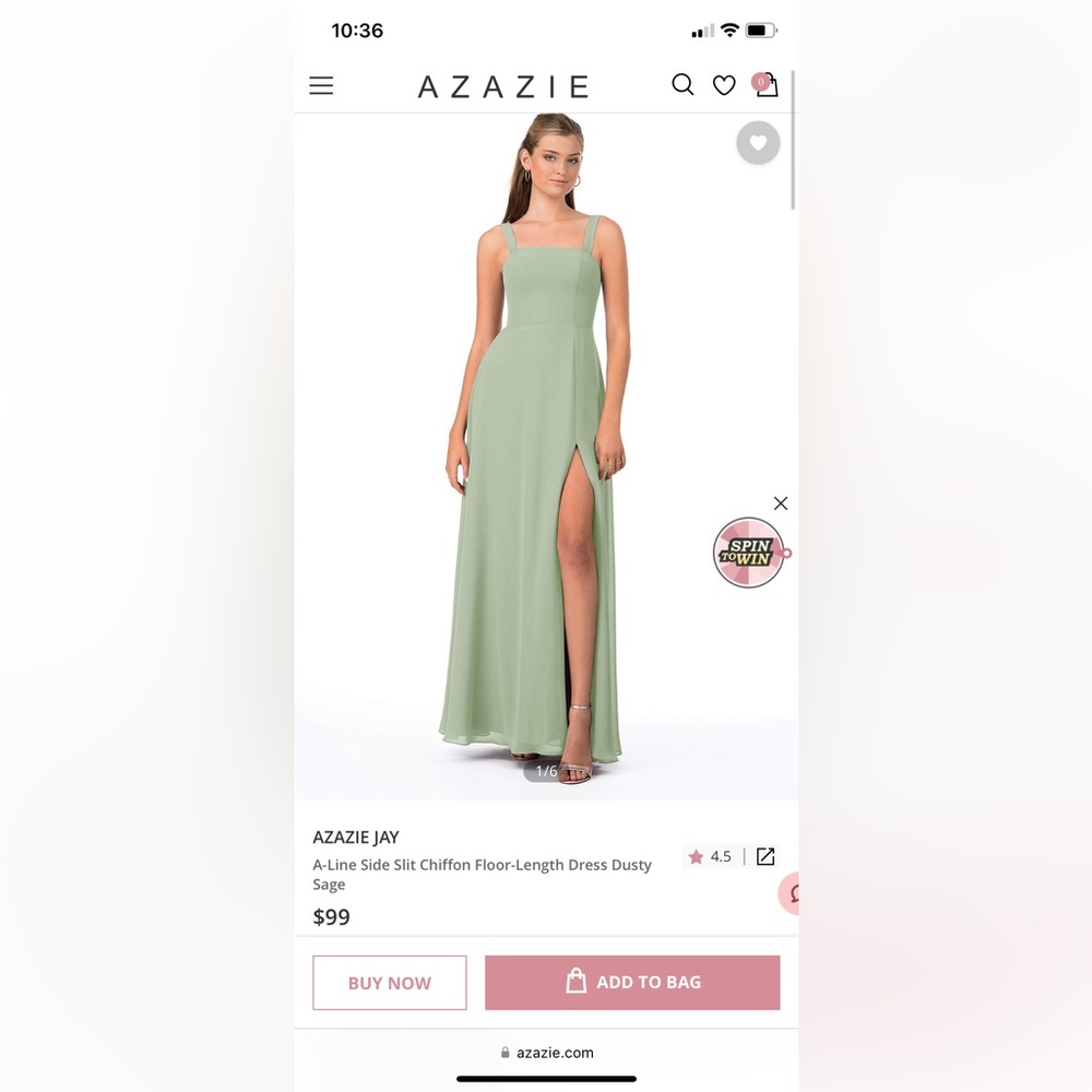 Azazie Jay Dress - Dusty sage